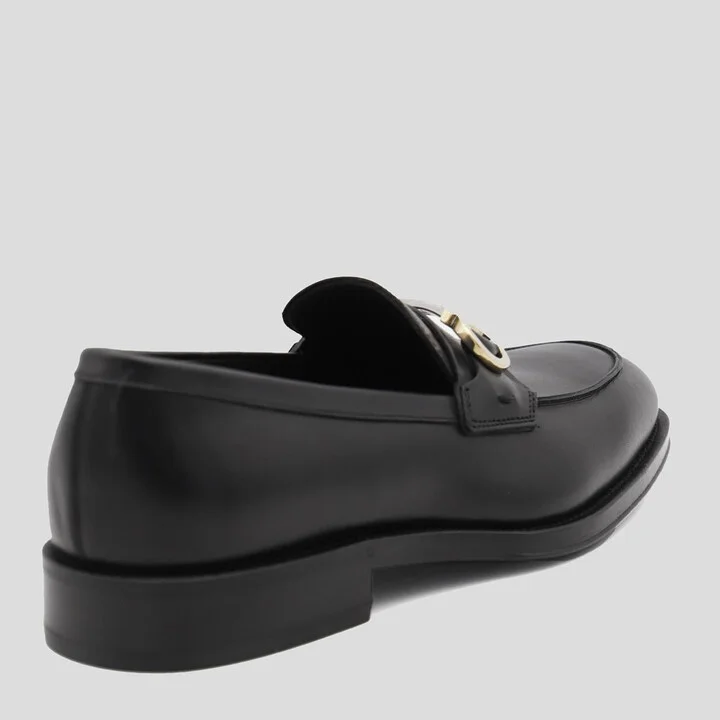 Salvatore Ferragamo Black Leather Loafers - Image 2