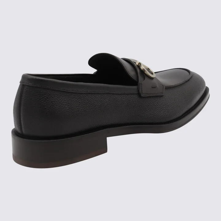 Salvatore Ferragamo Black Leather Loafers - Image 2
