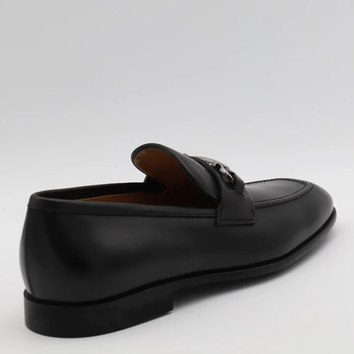 Salvatore Ferragamo Black Leather Loafers - Image 2