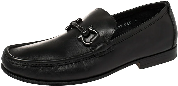 Salvatore Ferragamo Black Leather Parigi Loafers Size 40