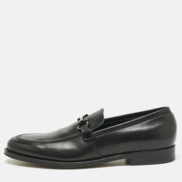 Salvatore Ferragamo Black Leather Seattle Loafers Size 44