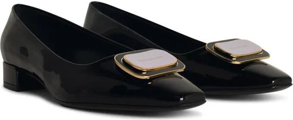 Salvatore Ferragamo Black Shiny Leather Décolleté - Image 2