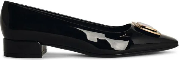 Salvatore Ferragamo Black Shiny Leather Décolleté