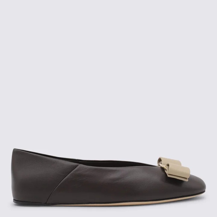 Salvatore Ferragamo Black Vanna Flats