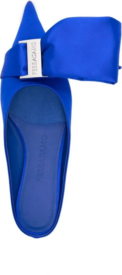 Salvatore Ferragamo Bow Leather Slippers - Image 3