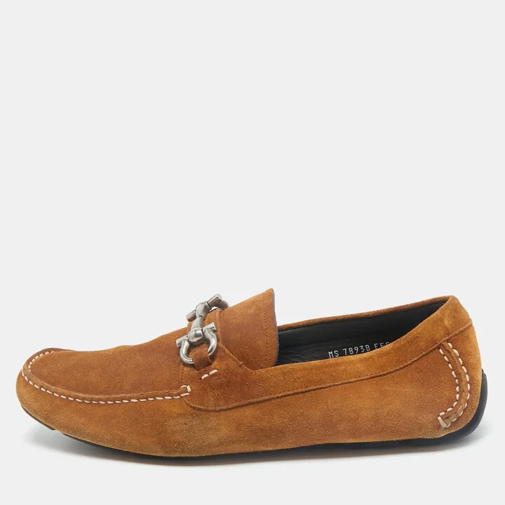 Salvatore Ferragamo Brown Suede Parigi Loafers Size 43
