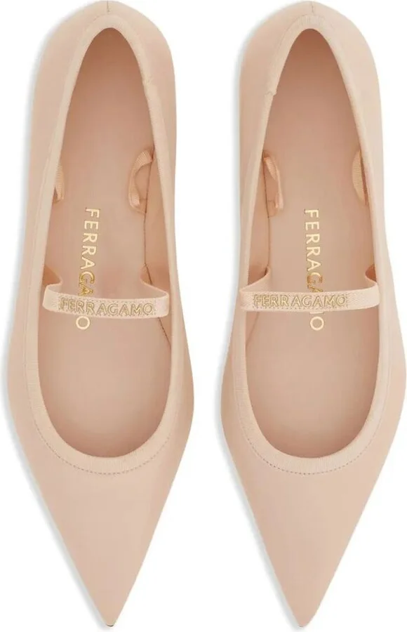 Salvatore Ferragamo Carice Ballet Flat With Ankle Ribbon Shoes - Image 2