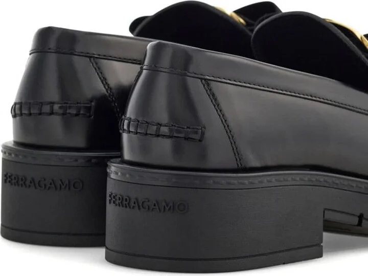 Salvatore Ferragamo Chunky Vara Bow Loafer Shoes - Image 5