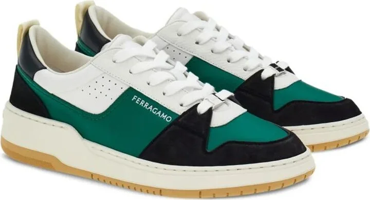 Salvatore Ferragamo Dennis Suede Panelled Sneakers Shoes - Image 2
