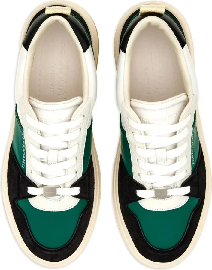 Salvatore Ferragamo Dennis Suede Panelled Sneakers Shoes - Image 4