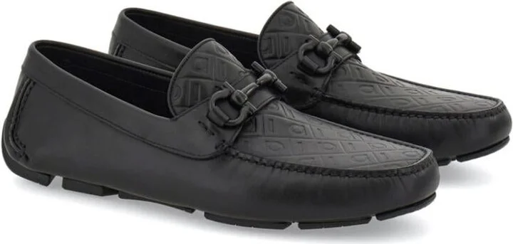 Salvatore Ferragamo Embossed Gancini Monogram Driving Loafers Shoes - Image 2
