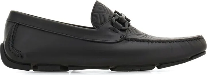 Salvatore Ferragamo Embossed Gancini Monogram Driving Loafers Shoes