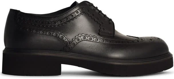 Salvatore Ferragamo Fire' 'Scarpa' In Dark Brown Leather