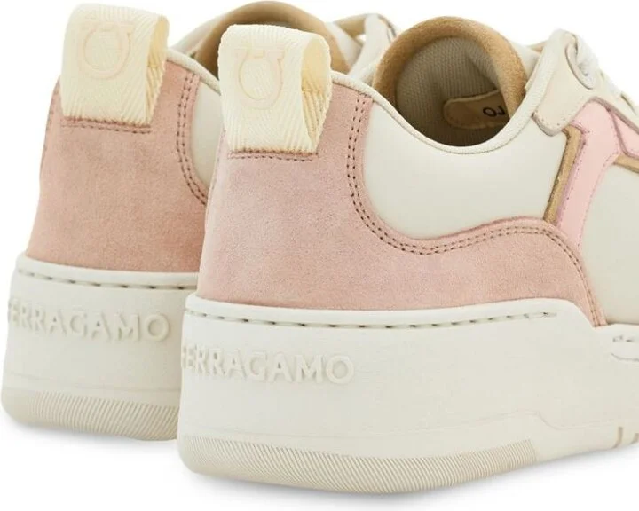 Salvatore Ferragamo Gancini Leather And Suede Sneakers Shoes - Image 3