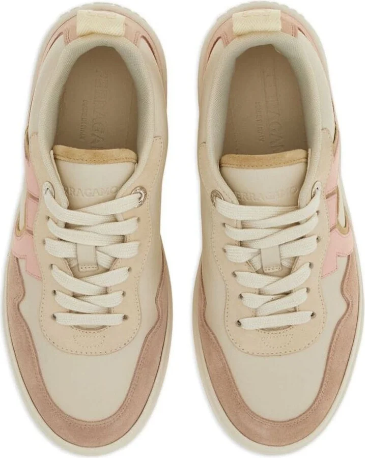 Salvatore Ferragamo Gancini Leather And Suede Sneakers Shoes - Image 4