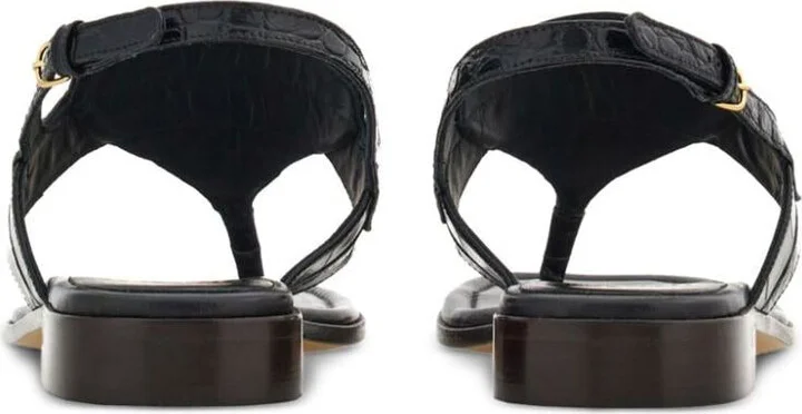 Salvatore Ferragamo Gancini Leather Thong Sandals - Image 5