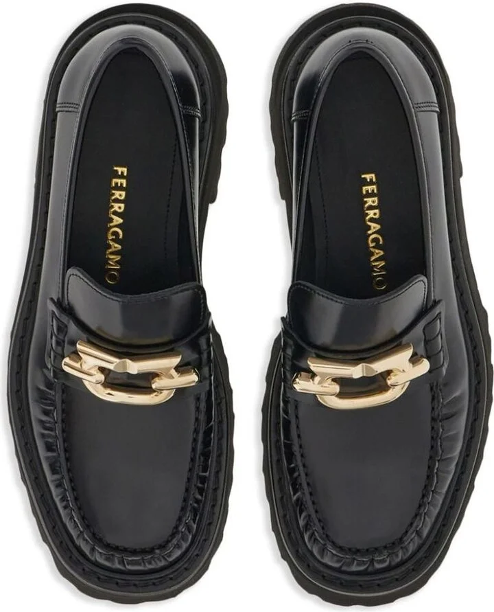 Salvatore Ferragamo Gancio Leather Brogues - Image 3