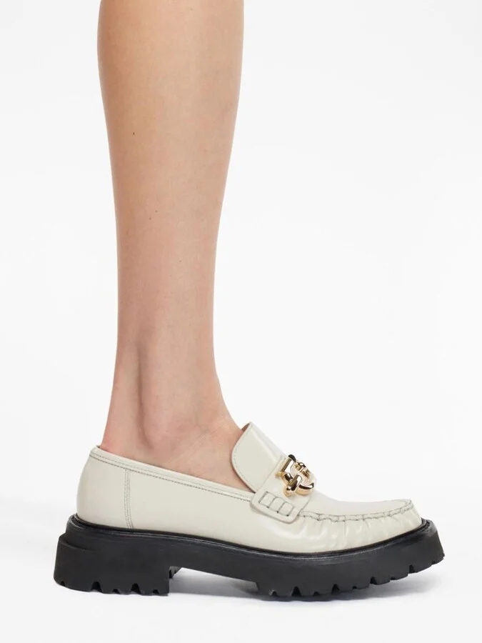 Salvatore Ferragamo Gancio Leather Loafers - Image 2