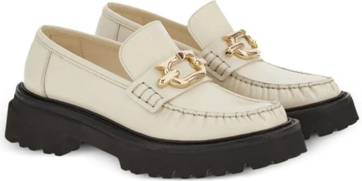 Salvatore Ferragamo Gancio Leather Loafers - Image 3