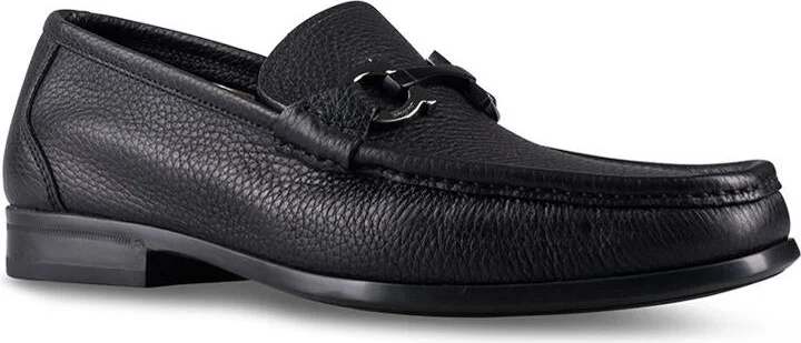 Salvatore Ferragamo Grained Leather Gancini Loafers Shoes - Image 3