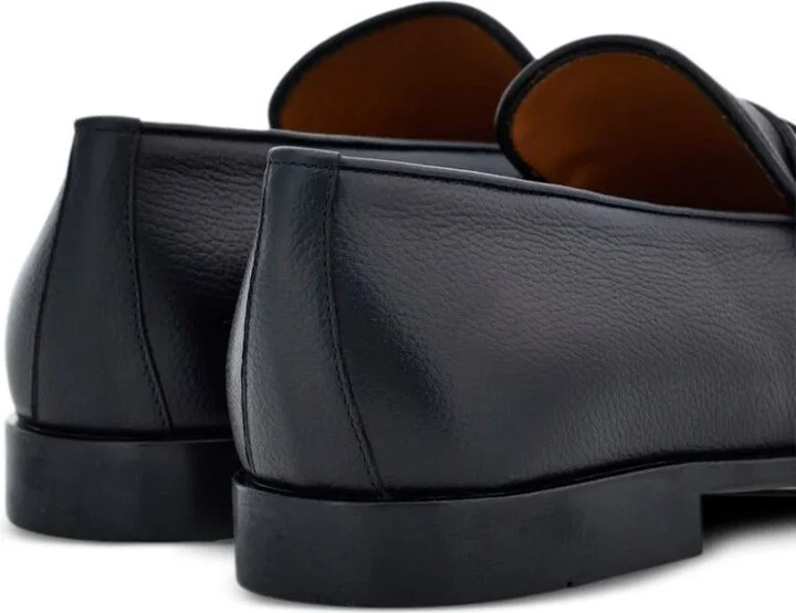 Salvatore Ferragamo Hammered Leather Gancini Loafers Shoes - Image 3