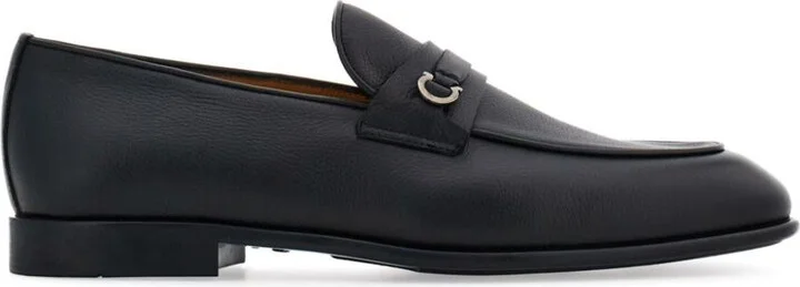 Salvatore Ferragamo Hammered Leather Gancini Loafers Shoes