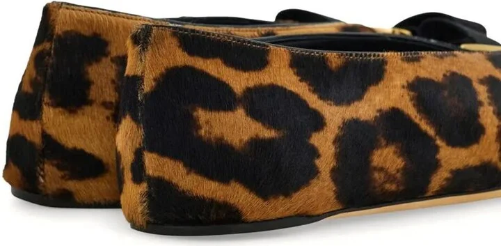 Salvatore Ferragamo Horsehair Printed Vanna Ballet Flats Shoes - Image 3