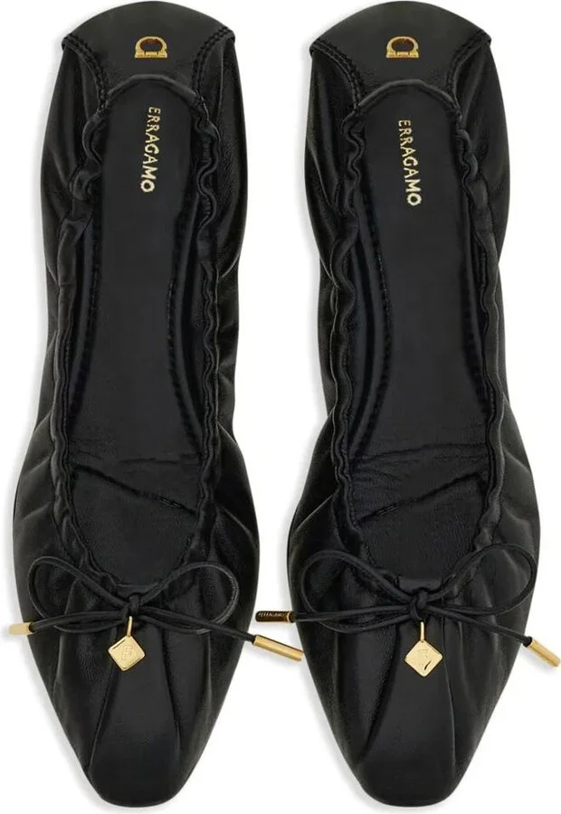 Salvatore Ferragamo Joelle Elasticated Ballet Flat Shoes - Image 5