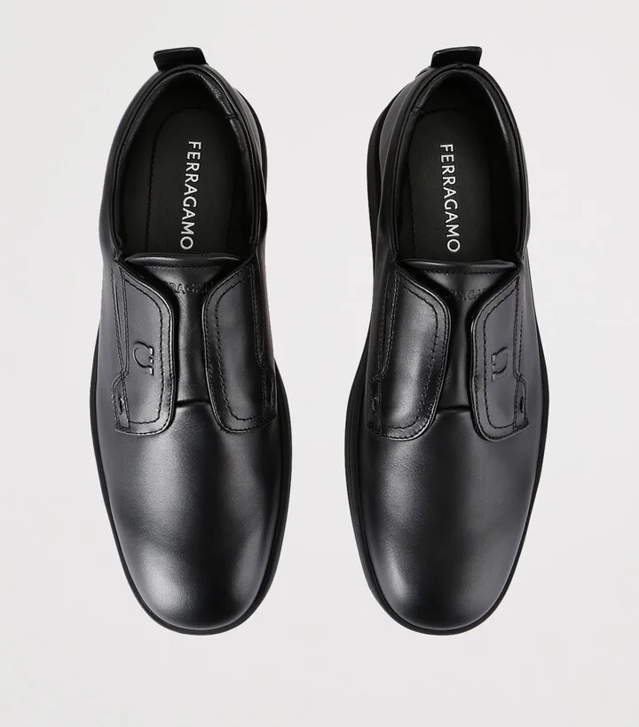 Salvatore Ferragamo Leather Alfie Slip-On Sneakers - Image 4