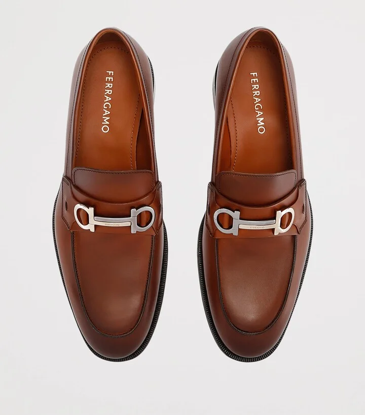 Salvatore Ferragamo Leather Benedict Loafers - Image 4