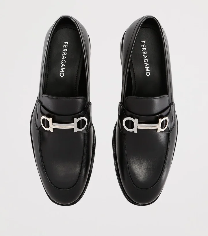 Salvatore Ferragamo Leather Benedict Loafers - Image 4