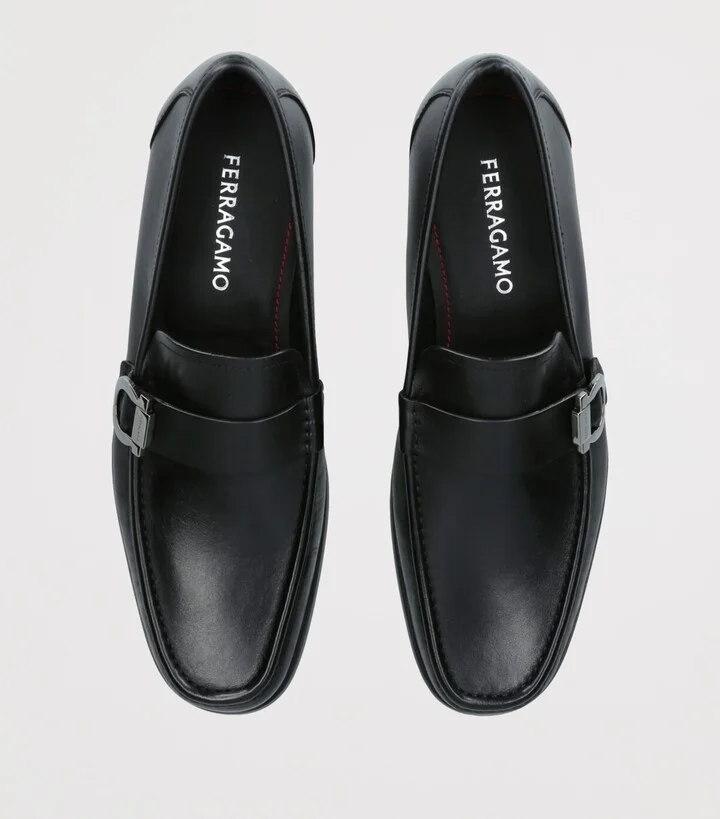 Salvatore Ferragamo Leather Caspian Loafers - Image 4