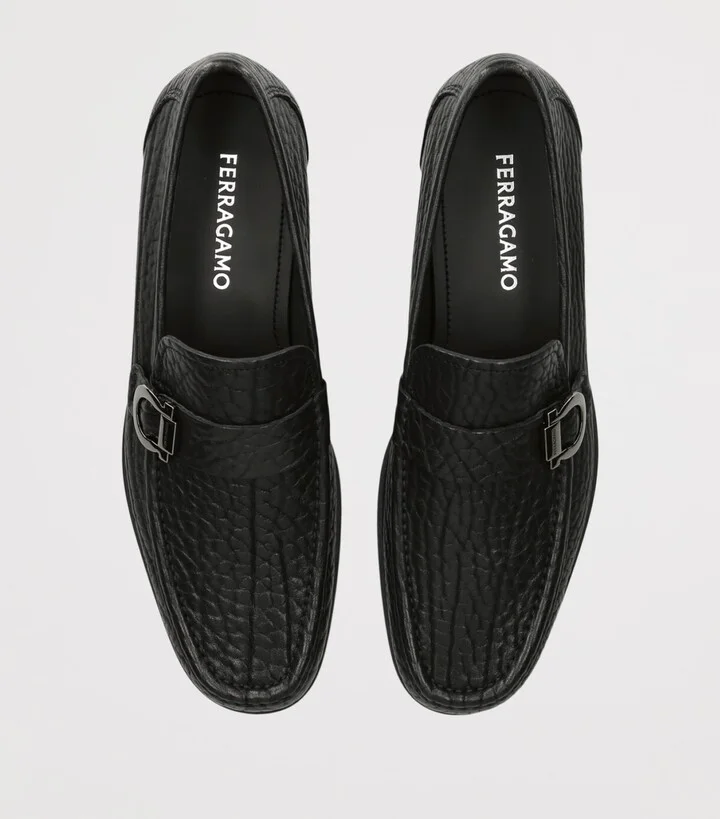 Salvatore Ferragamo Leather Caspian Loafers - Image 4