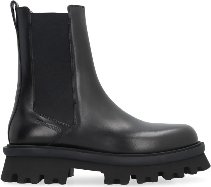 Salvatore Ferragamo Leather Chelsea Boots - Image 2