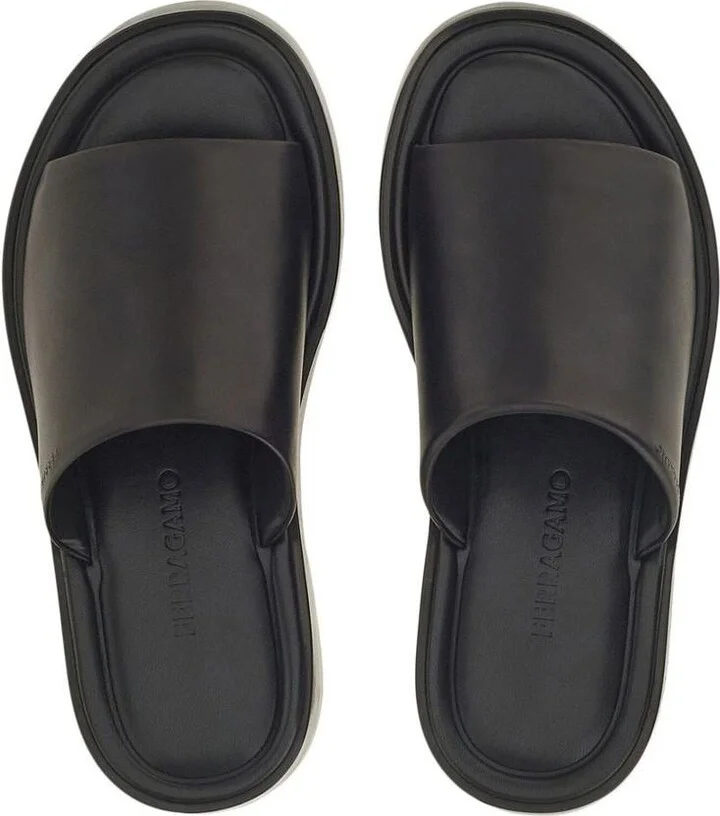 Salvatore Ferragamo Leather Flat Sandals - Image 2