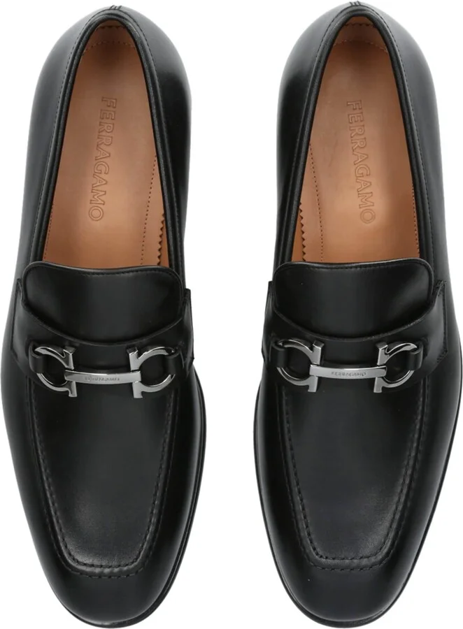 Salvatore Ferragamo Leather Foster Gancho Loafers - Image 4