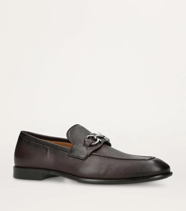 Salvatore Ferragamo Leather Foster Gancho Loafers - Image 3