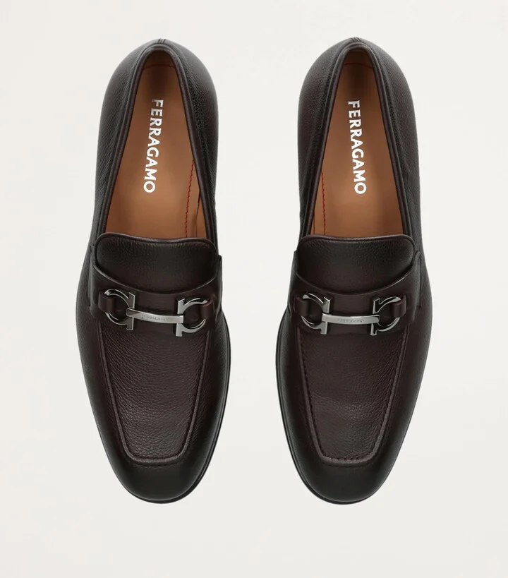 Salvatore Ferragamo Leather Foster Gancho Loafers - Image 4