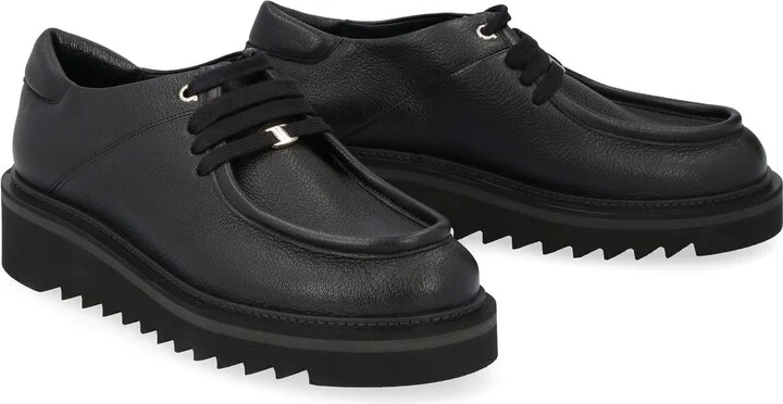 Salvatore Ferragamo Leather Lace-Up Shoes - Image 3