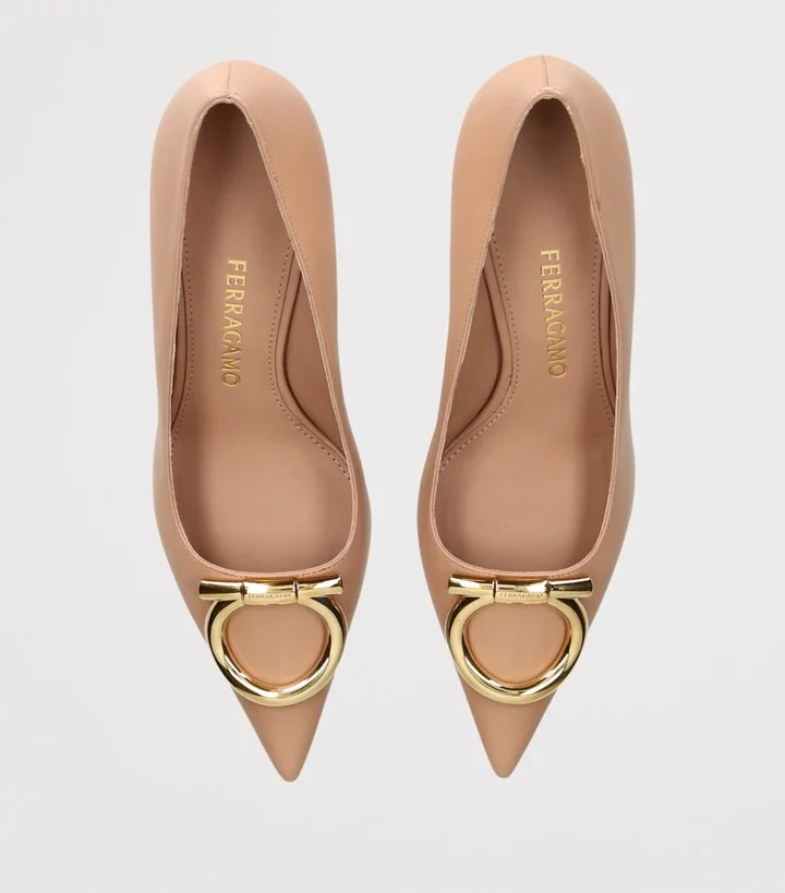 Salvatore Ferragamo Leather Lara Pumps 70 - Image 4
