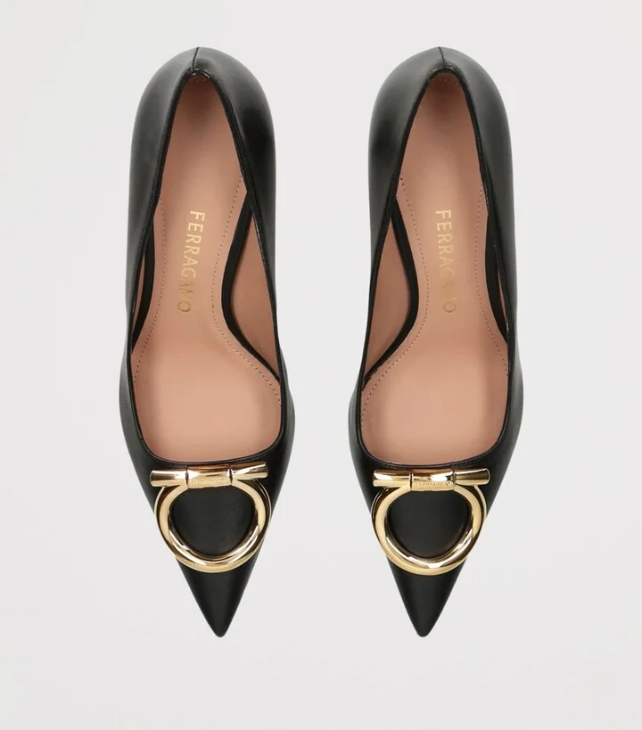 Salvatore Ferragamo Leather Lara Pumps 70 - Image 4