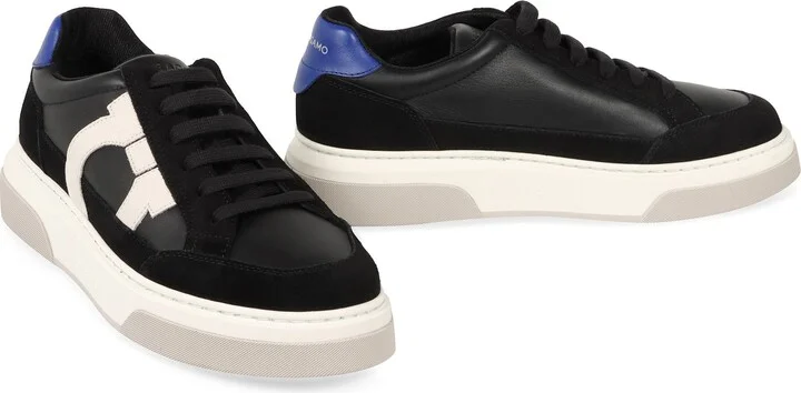 Salvatore Ferragamo Leather Low-Top Sneakers - Image 3