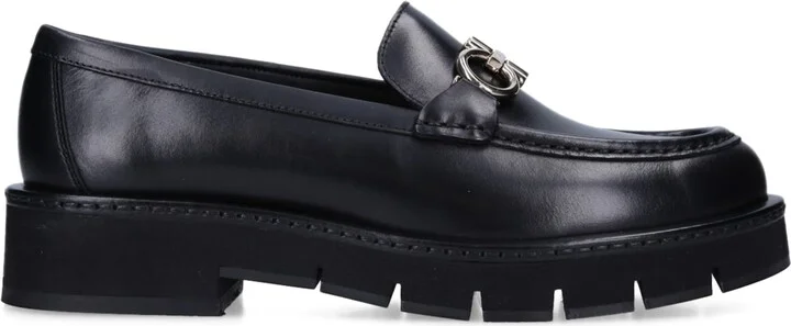 Salvatore Ferragamo Leather Rolo Lug Loafers - Image 3