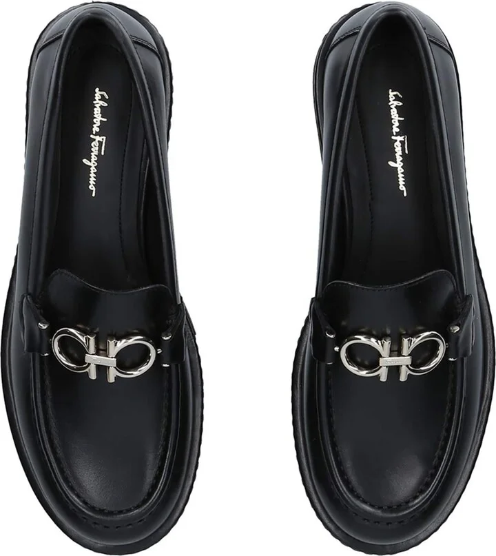 Salvatore Ferragamo Leather Rolo Lug Loafers - Image 4
