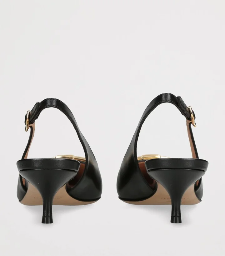Salvatore Ferragamo Leather Sara Slingback Heels 40 - Image 2