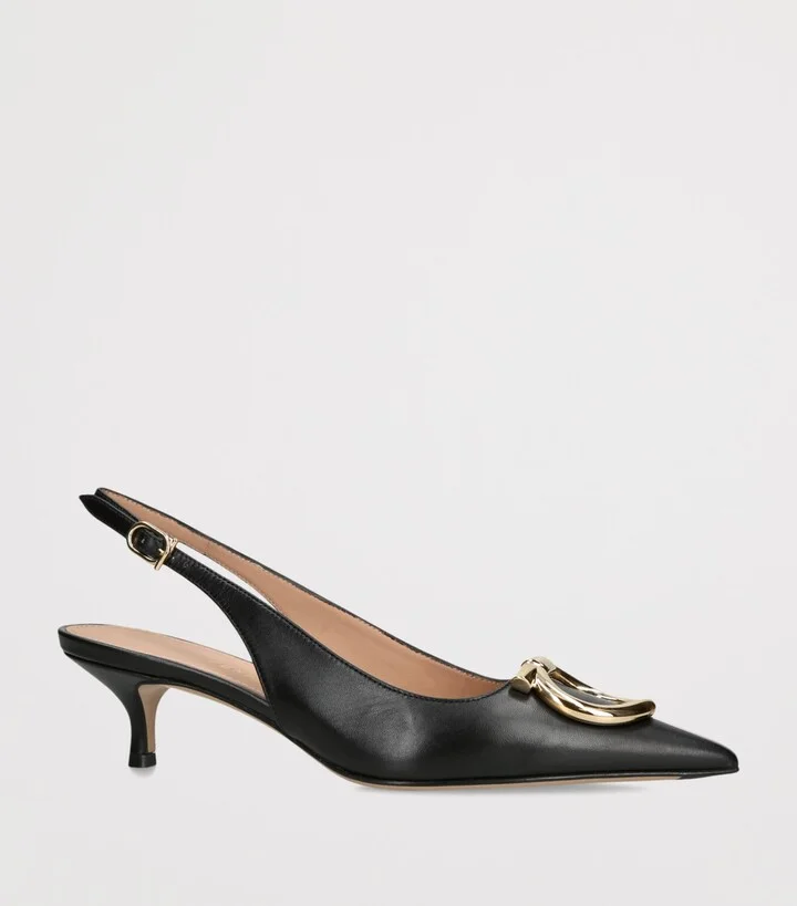 Salvatore Ferragamo Leather Sara Slingback Heels 40 - Image 3