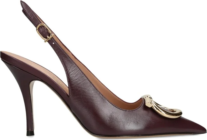 Salvatore Ferragamo Leather Sara Slingback Heels 95