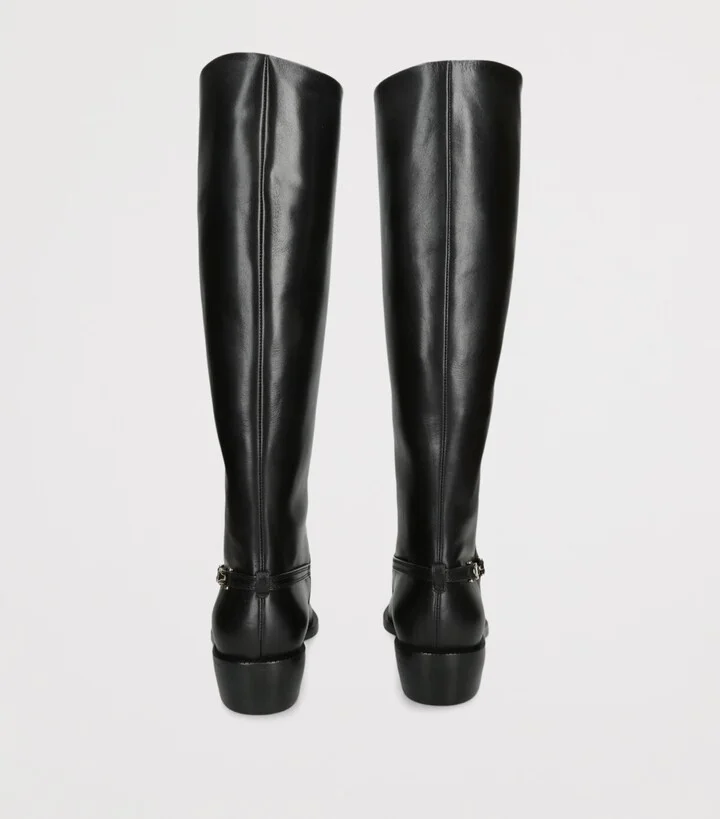 Salvatore Ferragamo Leather Therma Heeled Boots 35 - Image 2