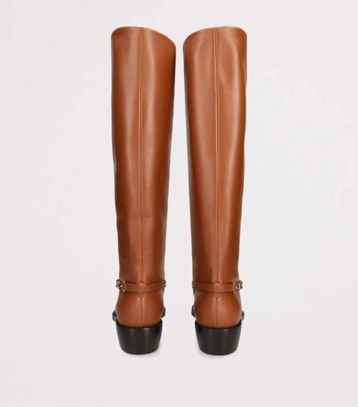 Salvatore Ferragamo Leather Therma Heeled Boots 35 - Image 2