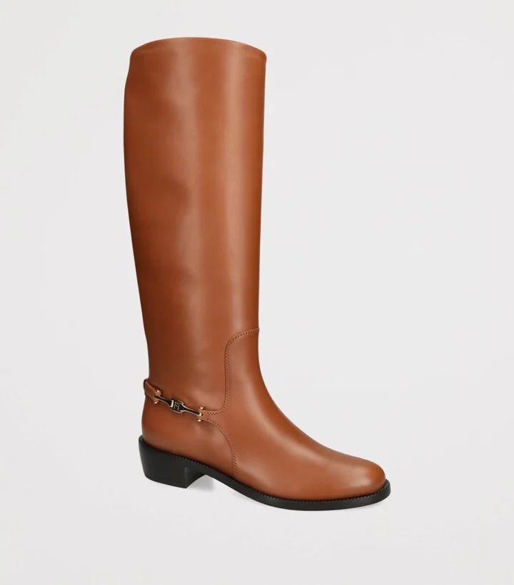 Salvatore Ferragamo Leather Therma Heeled Boots 35 - Image 3
